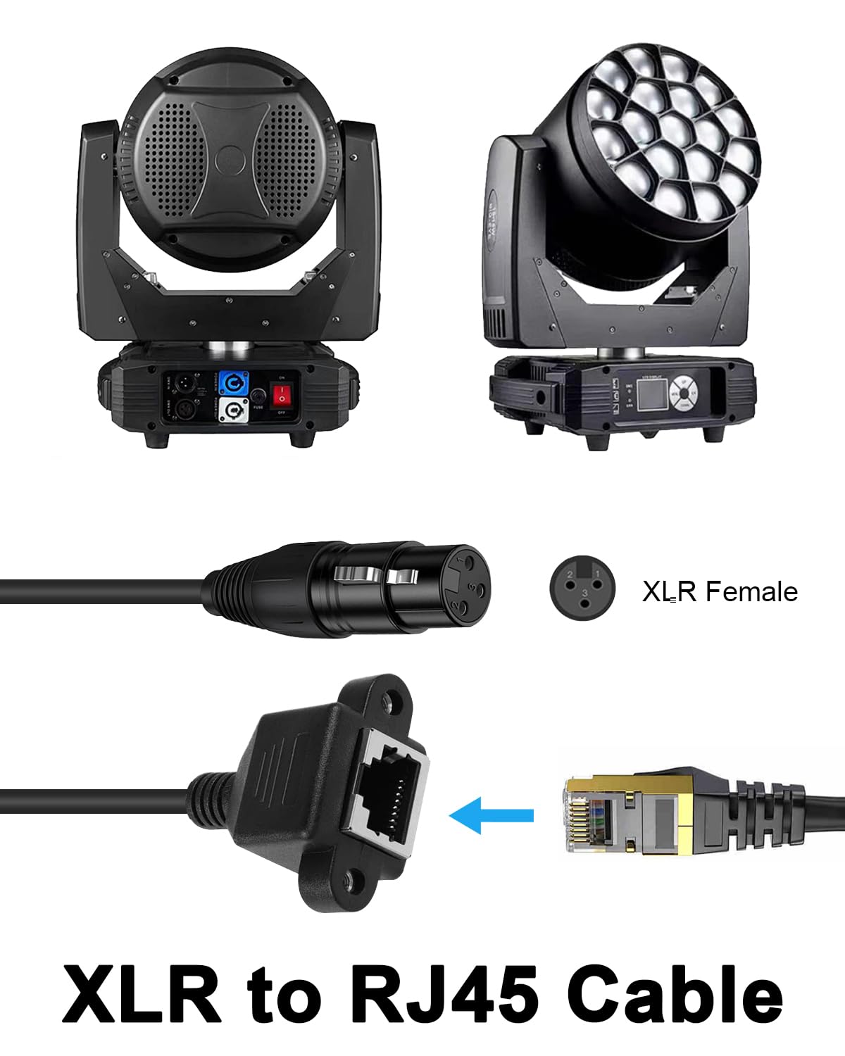 Amazon.co.jp: Poyiccot xlr RJ45 変換 ケーブル dmx ケーブル、RJ45